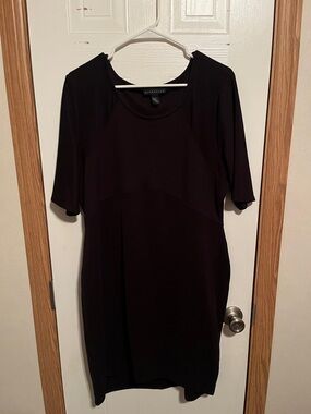 attention Black Short-Sleeve Crewneck Tunic